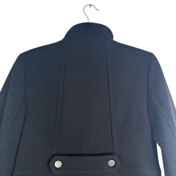 Talbots Italian Wool Blend Stadium Coat Zip Up Size 6 Black Longline Classy - Picture 10 of 16